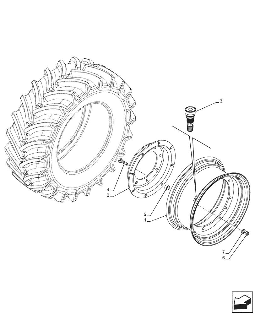 Схема запчастей Case IH FARMALL 90CL - (44.511.020) - VAR - 8811401 - FRONT, WHEEL (W9X20) (44) - WHEELS