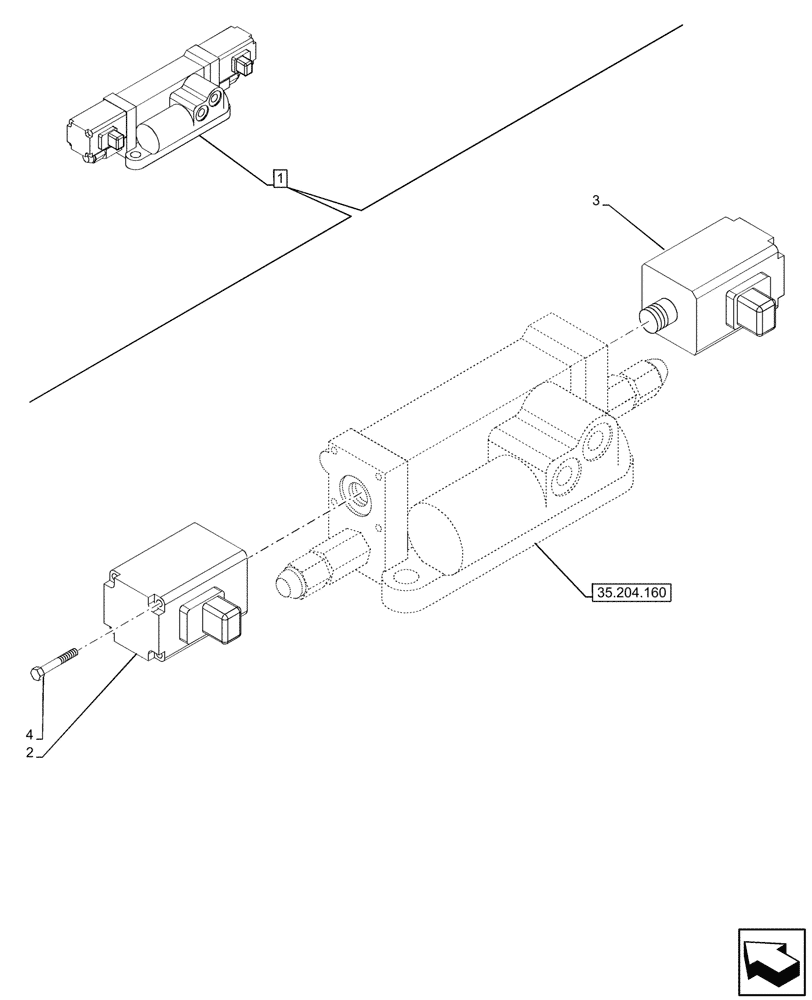 Схема запчастей Case IH FARMALL 110CL - (55.035.010) - VAR - 759025 - REMOTE CONTROL VALVE, COMPONENTS (EDC), CAB (55) - ELECTRICAL SYSTEMS