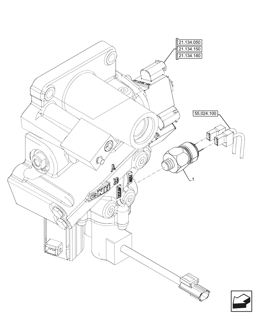 Схема запчастей Case IH FARMALL 80CL - (55.024.260) - VAR - 743968, 759007 - POWERSHUTTLE, TRANSMISSION CONTROL VALVE, PRESSURE SWITCH, HI-LO (55) - ELECTRICAL SYSTEMS