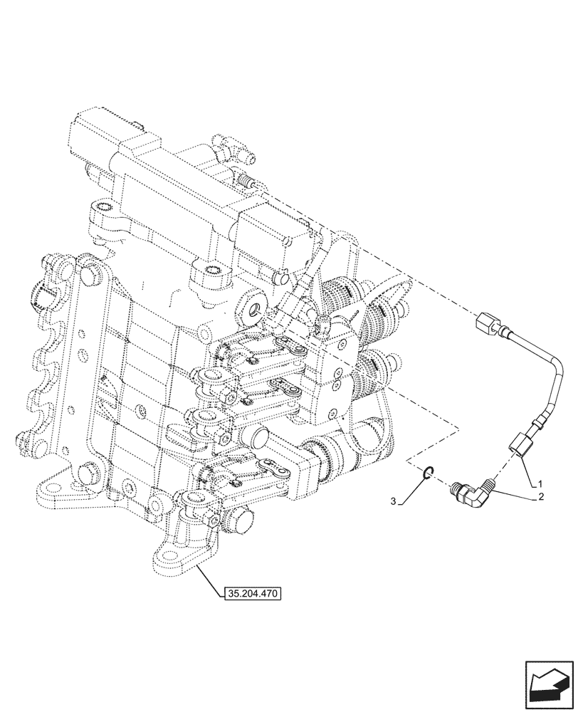 Схема запчастей Case IH FARMALL 80CL - (35.204.520) - VAR - 759024 - 3 REMOTE CONTROL VALVES, W/ DIVERTER, LINES, CAB (35) - HYDRAULIC SYSTEMS