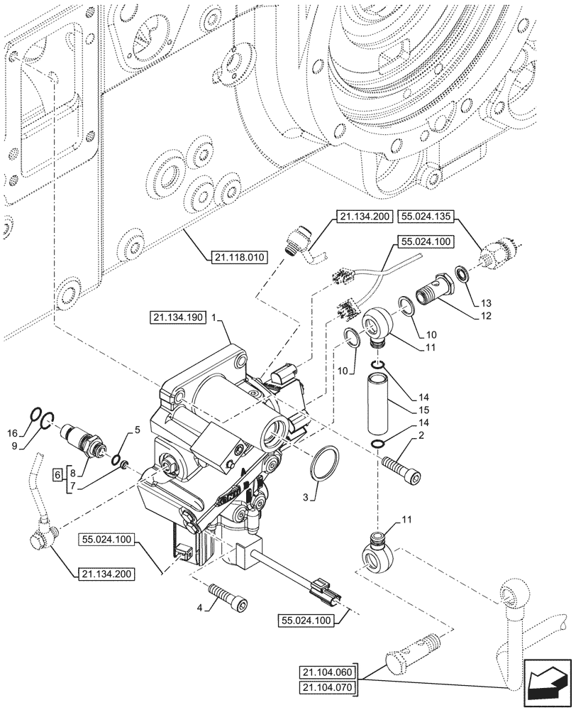 Схема запчастей Case IH FARMALL 80CL - (21.134.180) - VAR - 759007 - POWERSHUTTLE, TRANSMISSION CONTROL VALVE, CREEPER, HI-LO (21) - TRANSMISSION