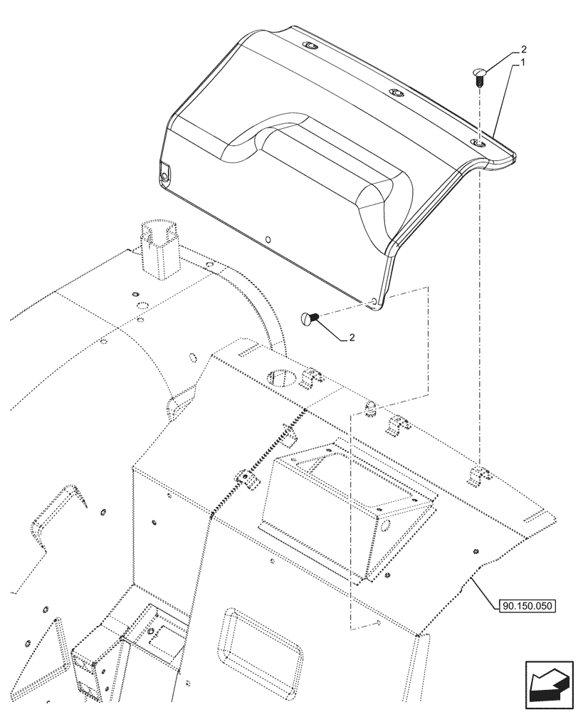 Схема запчастей Case IH FARMALL 80CL - (90.160.060) - VAR - 743523, 744833 - TRIM PANEL, RH, CAB (90) - PLATFORM, CAB, BODYWORK AND DECALS