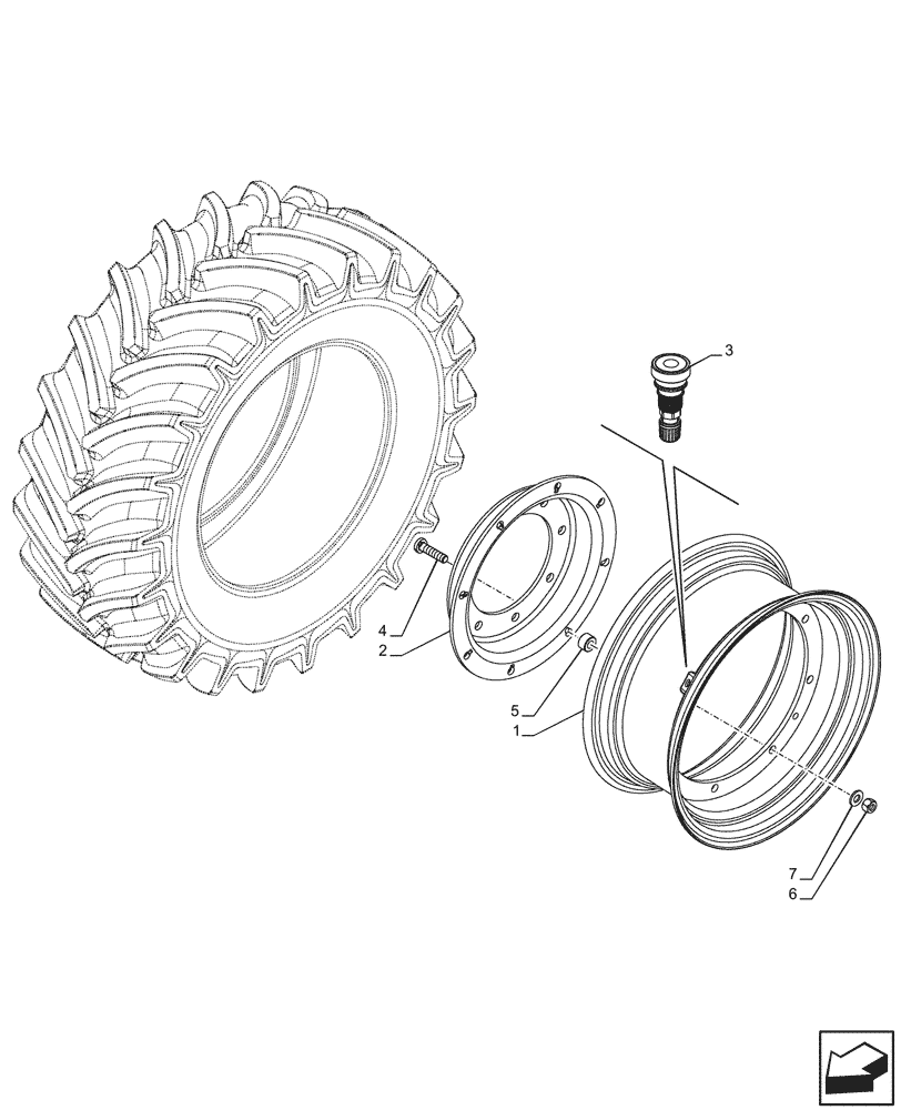 Схема запчастей Case IH FARMALL 90CL - (44.511.030) - VAR - 8826401 - FRONT, WHEEL (W9X20) (44) - WHEELS