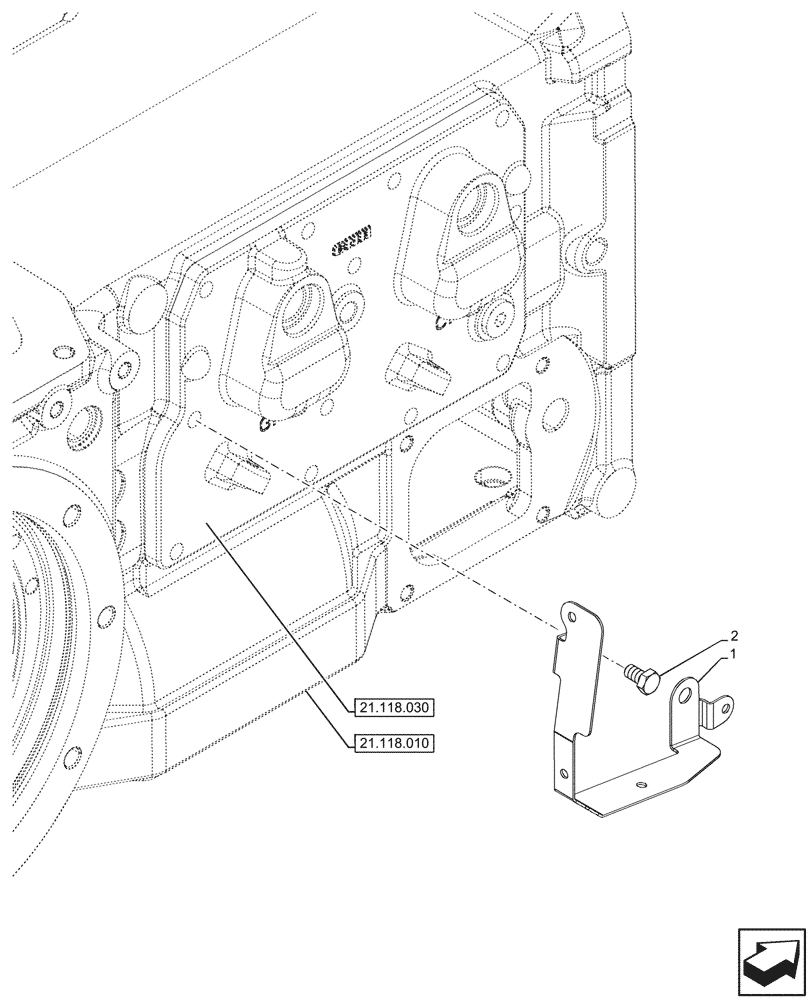 Схема запчастей Case IH FARMALL 100CL - (55.024.160) - TRANSMISSION, HARNESS, SUPPORT (55) - ELECTRICAL SYSTEMS