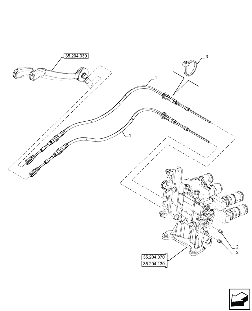 Схема запчастей Case IH FARMALL 80CL - (35.204.230) - VAR - 759022 - 3 REMOTE CONTROL VALVES, CONTROL LEVER, W/O CAB (35) - HYDRAULIC SYSTEMS