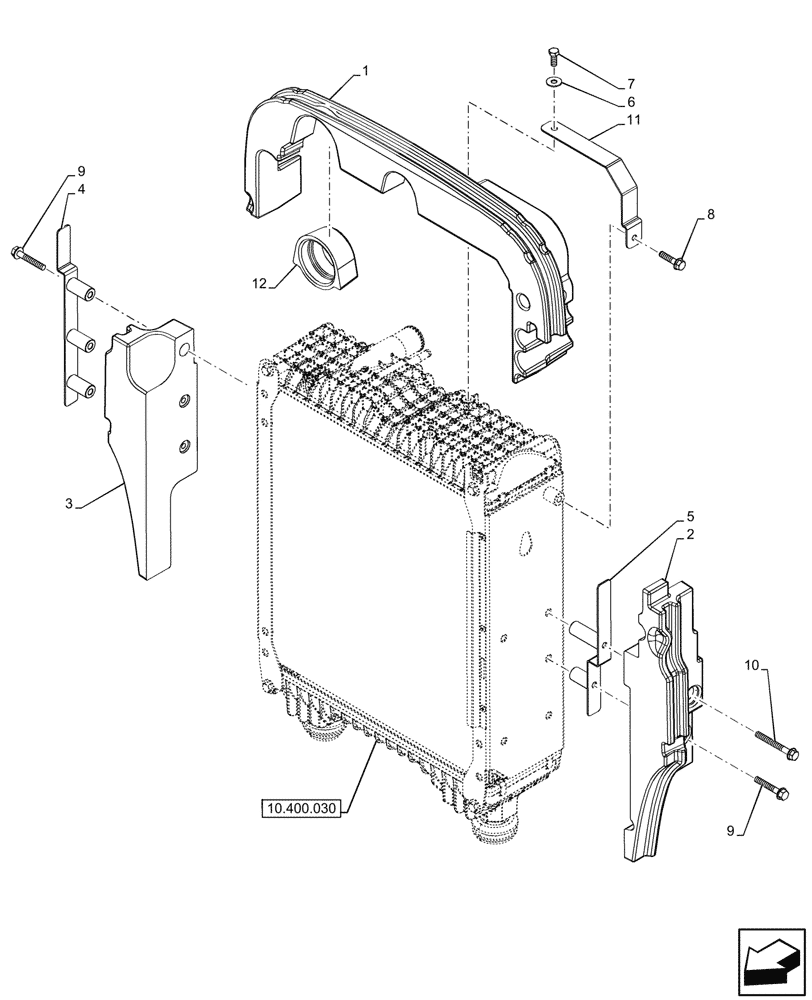 Схема запчастей Case IH FARMALL 110CL - (10.400.040) - VAR - 759324, 759325 - RADIATOR, SEAL (10) - ENGINE