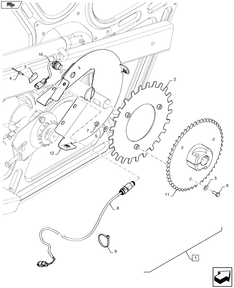 Схема запчастей Case IH 3050-35FT - (88.055.001) - SERVICE KIT: REEL SPEED SENSOR KIT (88) - ACCESSORIES