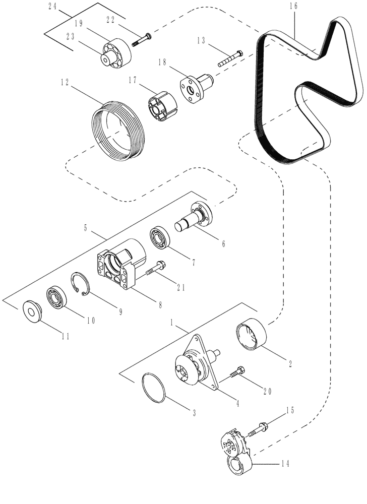 Схема запчастей Case IH MX305 - (02-11B) - WATER PUMP SYSTEM - 275, 305, 335, MX275, MX305 (02) - ENGINE