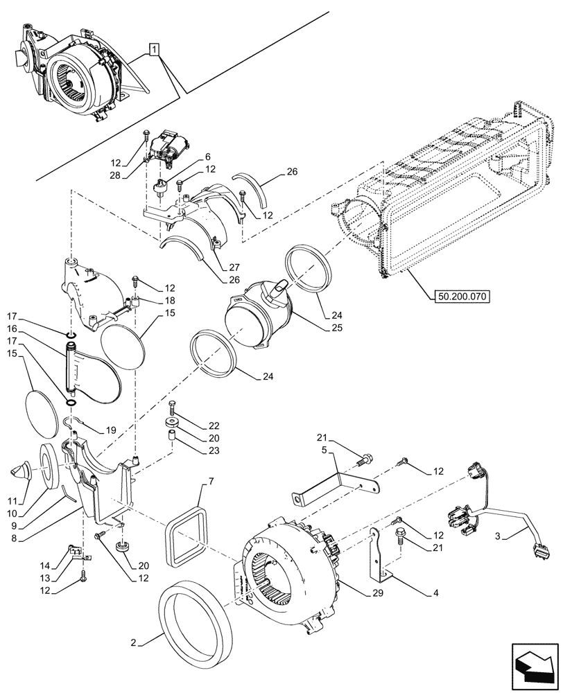 Схема запчастей Case IH FARMALL 80CL - (55.050.050) - VAR - 759033 - AIR CONDITIONER, W/ SUPER ECO CAB, ACTUATOR, ELECTRIC BLOWER, FLOW DIVIDER, CAB (55) - ELECTRICAL SYSTEMS