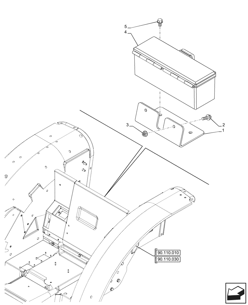 Схема запчастей Case IH FARMALL 110CL - (88.100.020) - VAR - 759028, 759029 - TOOL BOX, W/O CAB (88) - ACCESSORIES