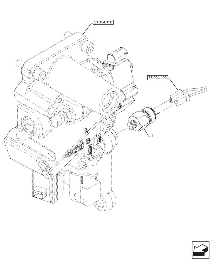 Схема запчастей Case IH FARMALL 80CL - (55.024.230) - VAR - 759007 - POWERSHUTTLE, TRANSMISSION CONTROL VALVE, SENSOR, HI-LO, W/O PARKING LOCK, CREEPER (55) - ELECTRICAL SYSTEMS