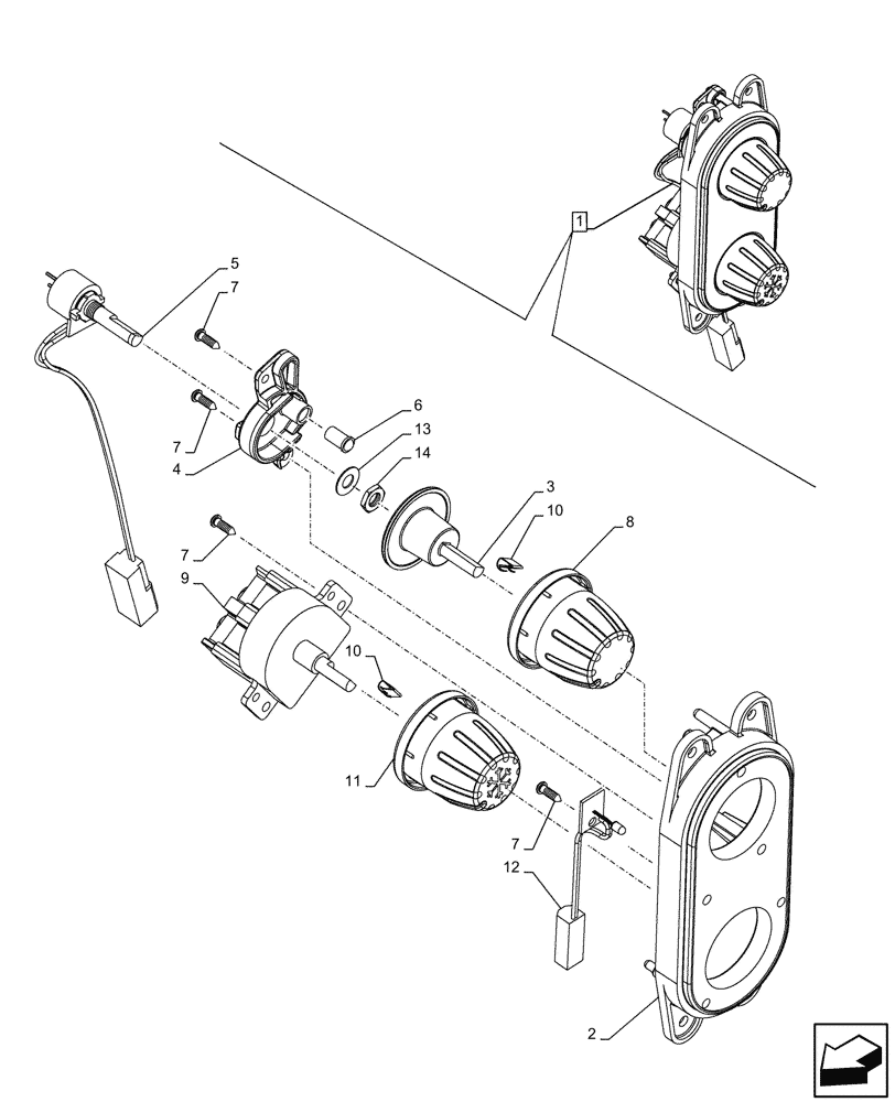 Схема запчастей Case IH FARMALL 110CL - (55.051.020) - VAR - 759031, 759033 - AIR CONDITIONER, CONTROL PANEL, COMPONENTS, CAB (55) - ELECTRICAL SYSTEMS