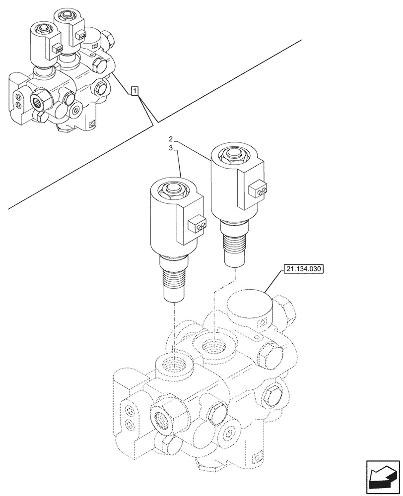 Схема запчастей Case IH FARMALL 80CL - (55.024.110) - ELECTROHYDRAULIC DIFFERENTIAL LOCK, SOLENOID (55) - ELECTRICAL SYSTEMS