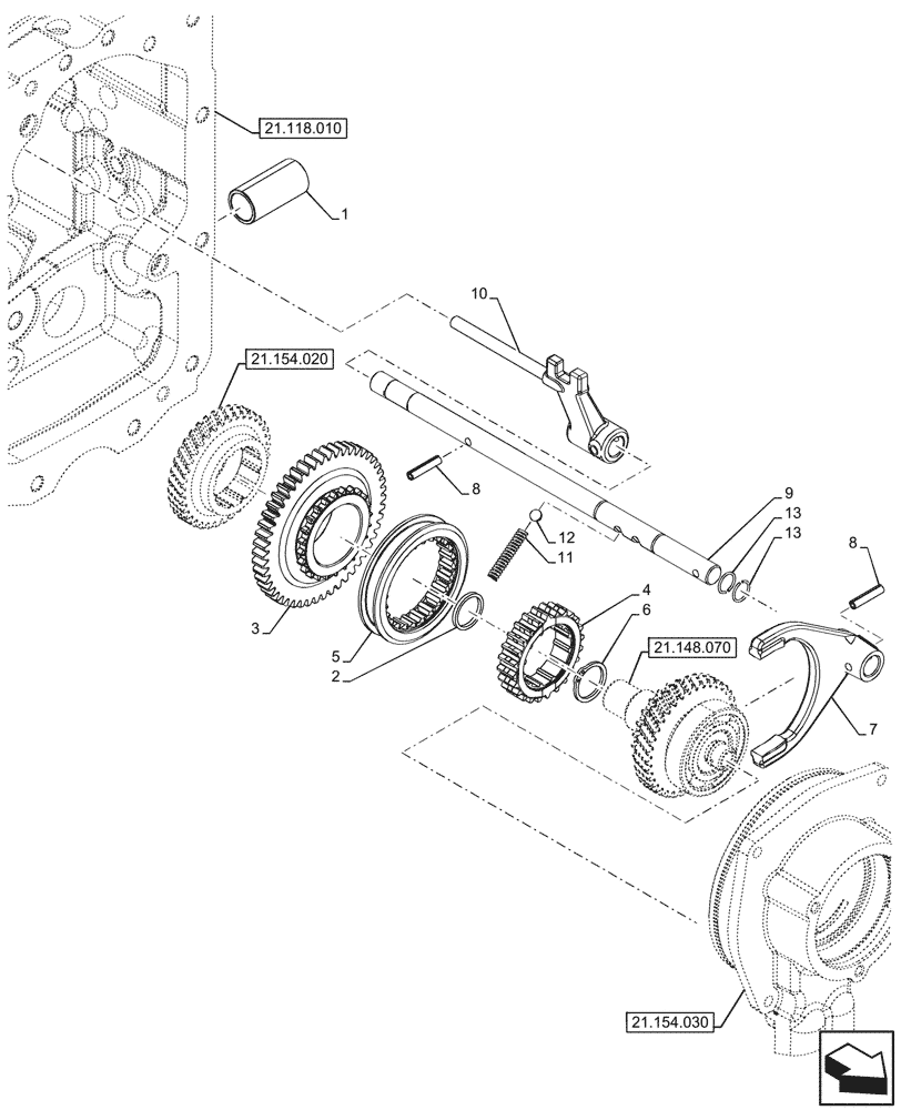 Схема запчастей Case IH FARMALL 110CL - (21.134.220) - VAR - 759007 - POWERSHUTTLE, TRANSMISSION CONTROL VALVE, COMPONENTS, PIPE, CREEPER, HI-LO (21) - TRANSMISSION