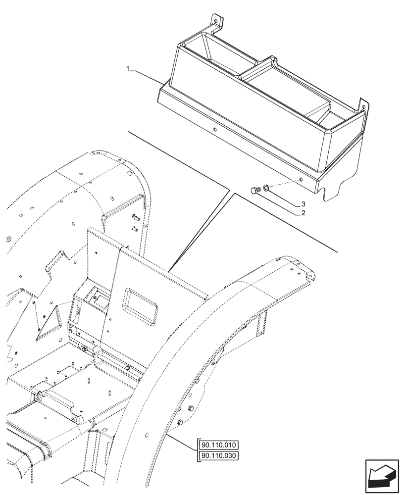 Схема запчастей Case IH FARMALL 110CL - (90.110.180) - VAR - 759028, 759029 - ROPS, COVER (90) - PLATFORM, CAB, BODYWORK AND DECALS