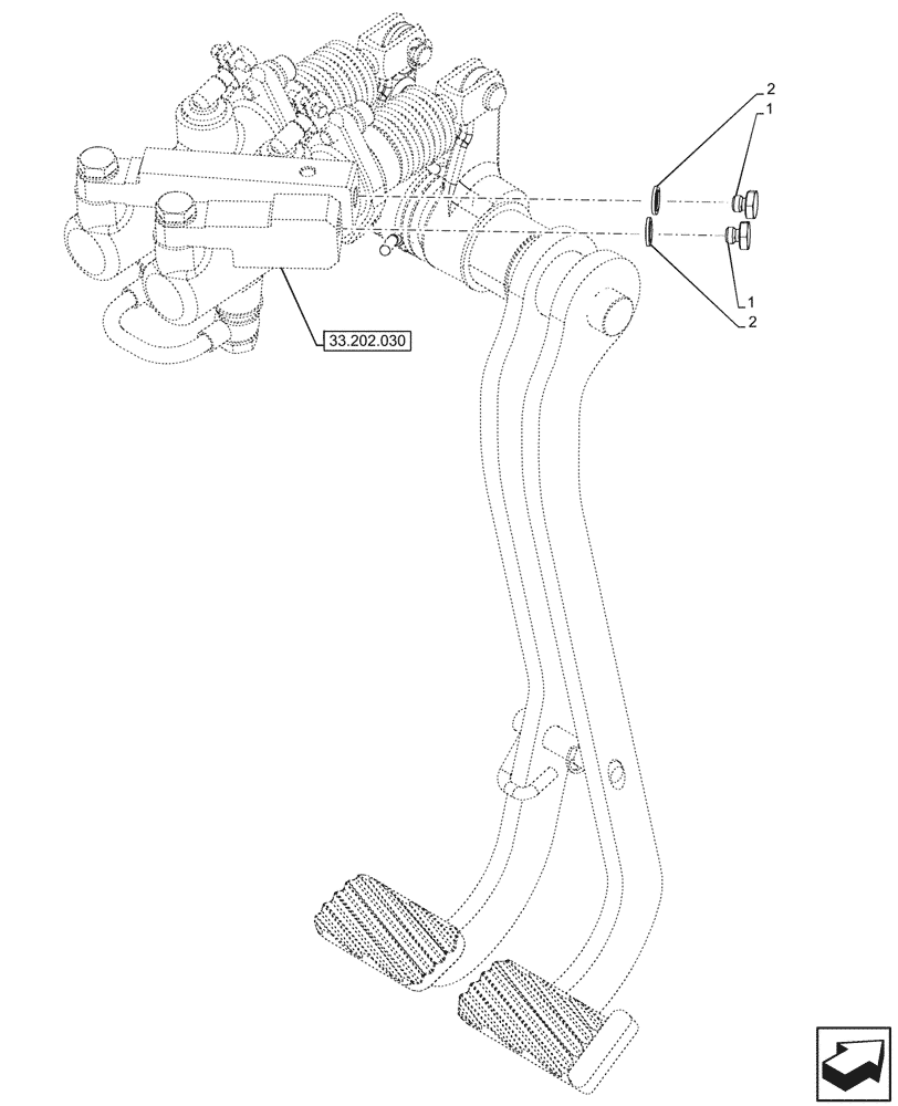 Схема запчастей Case IH FARMALL 80CL - (33.202.070) - VAR - 332328 - BRAKE LINES, PLUGS (33) - BRAKES & CONTROLS