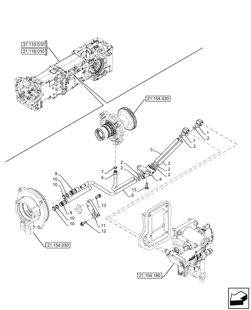 Схема запчастей Case IH FARMALL 90CL - (21.134.230) - VAR - 759007 - POWERSHUTTLE, TRANSMISSION CONTROL VALVE, COMPONENTS, PIPE, HI-LO, W/O PARKING LOCK, CREEPER (21) - TRANSMISSION