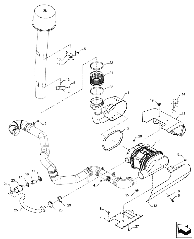 Схема запчастей Case IH PUMA 230 - (10.202.BD[01]) - AIR INTAKE (10) - ENGINE