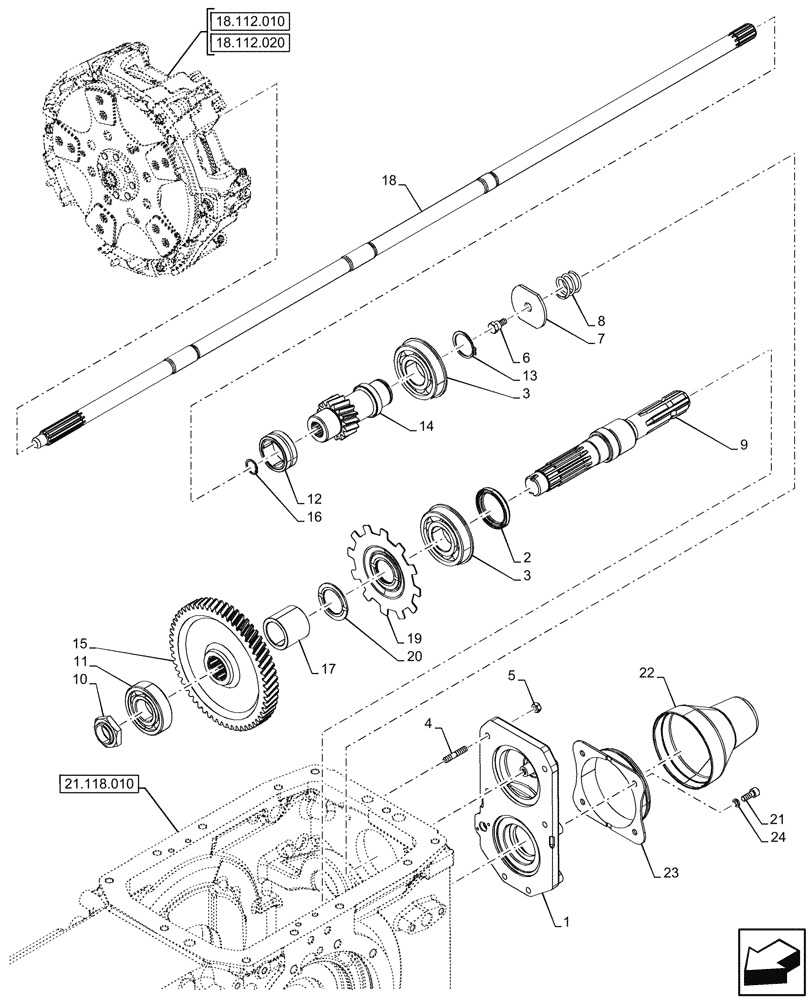 Схема запчастей Case IH FARMALL 80CL - (31.110.010) - VAR - 330808, 330817, 333804, 758929 - PTO 540 RPM, SHAFT, TRANSMISSION, GEAR (31) - IMPLEMENT POWER TAKE OFF