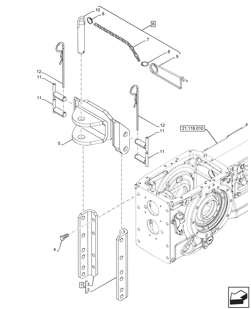 Схема запчастей Case IH FARMALL 100CL - (37.100.040) - VAR - 336895 - TOWING EQUIPMENT, TOW HOOK (37) - HITCHES, DRAWBARS & IMPLEMENT COUPLINGS