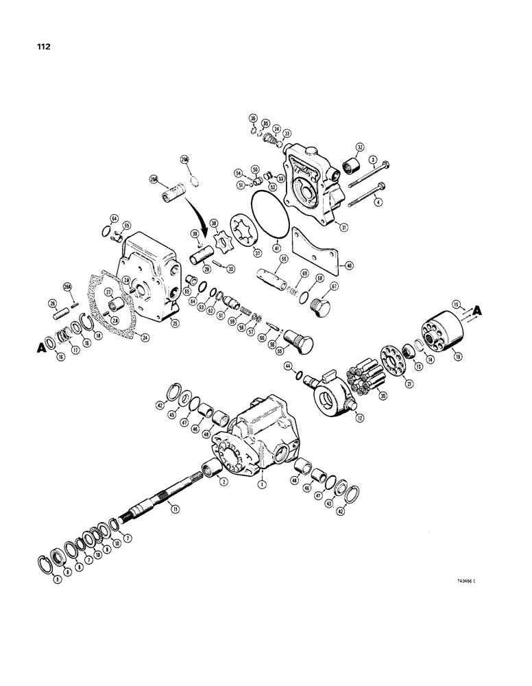 Схема запчастей Case IH 1830 - (112) - D61907 VARIABLE DISPLACEMENT PUMP (35) - HYDRAULIC SYSTEMS