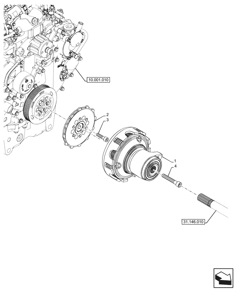 Схема запчастей Case IH FARMALL 110CL - (31.146.030) - VAR - 743522 - CLUTCH, FRONT PTO (31) - IMPLEMENT POWER TAKE OFF