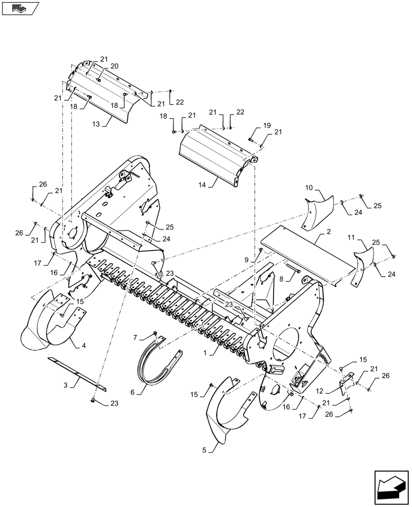 Схема запчастей Case IH LB424R - (60.220.020) - PICK-UP, FRAME (60) - PRODUCT FEEDING