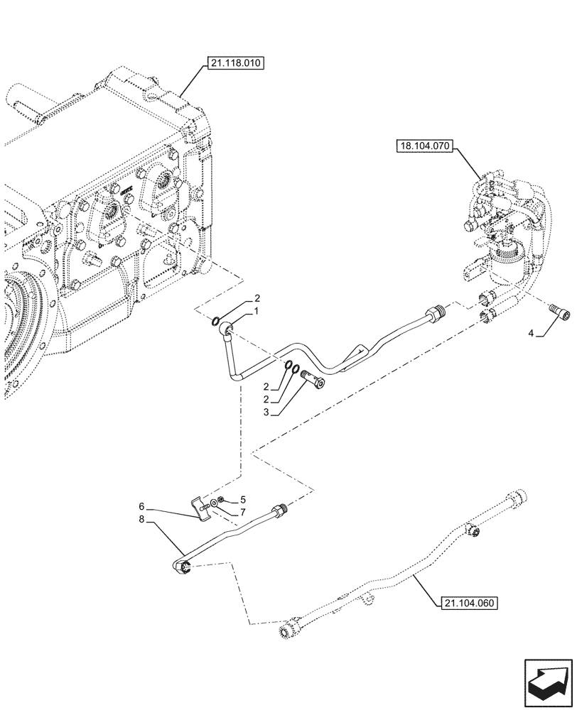 Схема запчастей Case IH FARMALL 100CL - (18.104.090) - VAR - 743522, 759019 - PTO CLUTCH, CONTROL, LINES (18) - CLUTCH