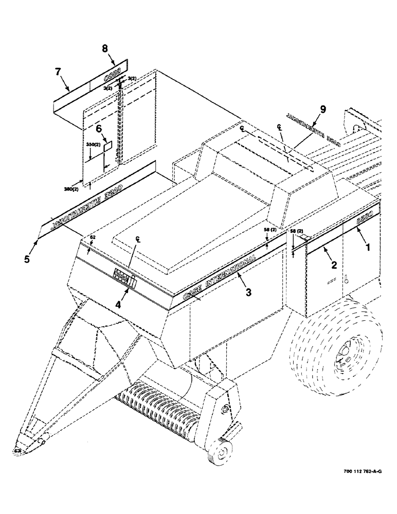 Схема запчастей Case IH 8580 - (09-02) - DECALS AND LOCATION DIAGRAM, S.N. CFH0026001 THRU CFH0026962 Decals & Attachments