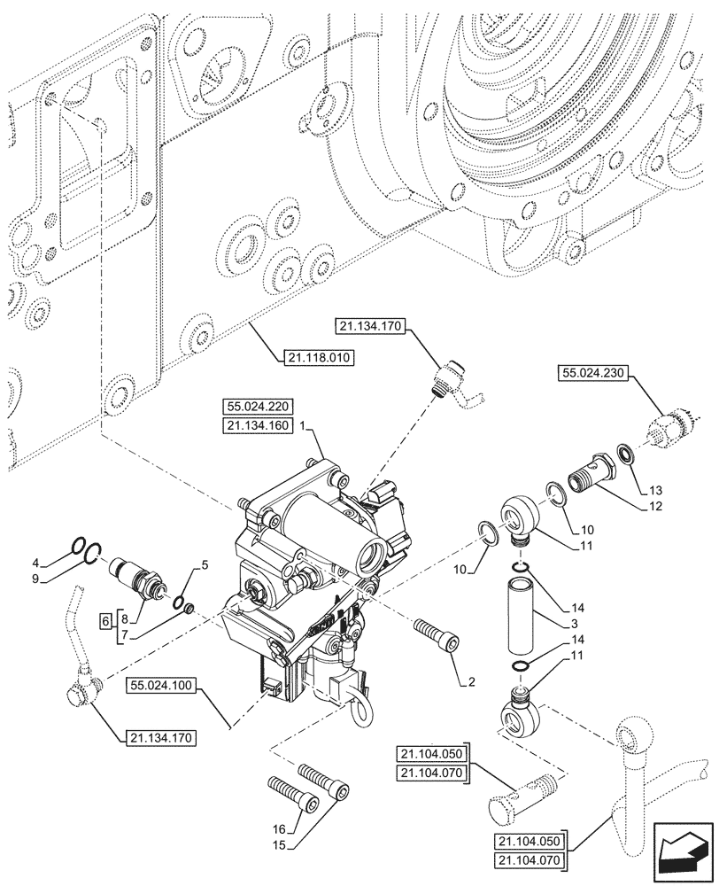 Схема запчастей Case IH FARMALL 110CL - (21.134.150) - VAR - 759007 - POWERSHUTTLE, TRANSMISSION CONTROL VALVE, HI-LO, W/O PARKING LOCK, CREEPER (21) - TRANSMISSION