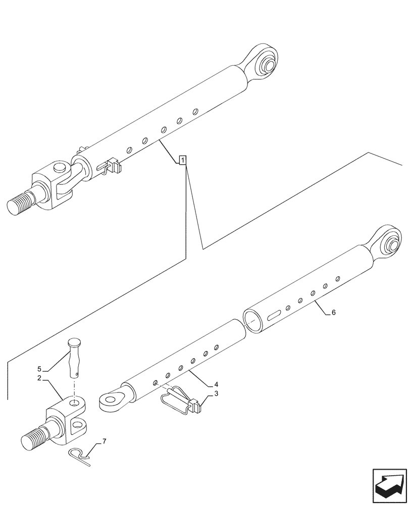 Схема запчастей Case IH FARMALL 100CL - (37.120.100) - VAR - 758894 - REAR, 3 POINT HITCH, STABILIZER BAR, MECHANICAL, COMPONENTS (37) - HITCHES, DRAWBARS & IMPLEMENT COUPLINGS