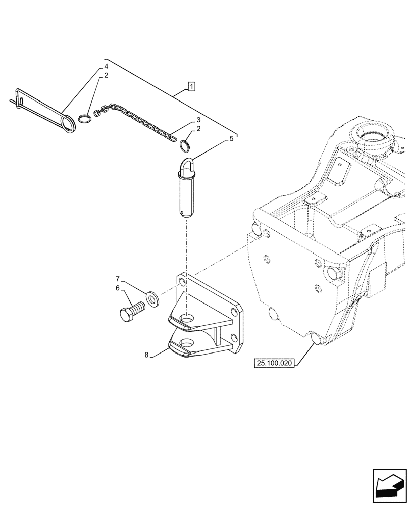 Схема запчастей Case IH FARMALL 90CL - (37.100.010) - VAR - 743502 - FRONT, TOW HOOK (37) - HITCHES, DRAWBARS & IMPLEMENT COUPLINGS