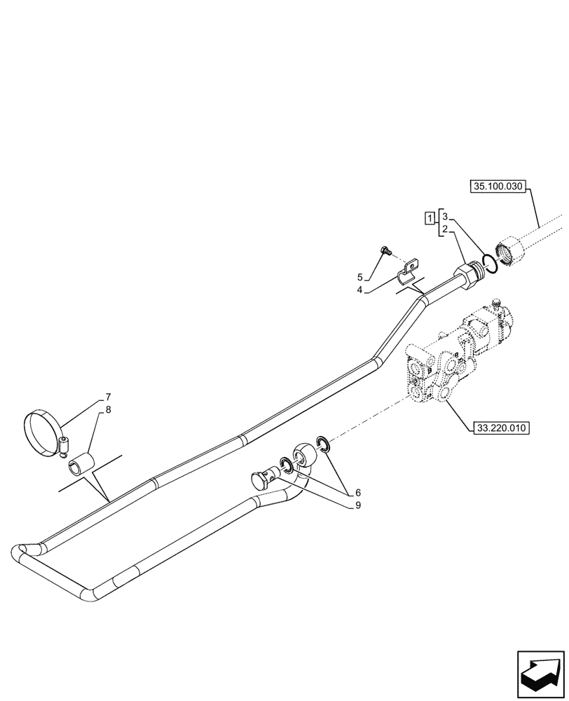 Схема запчастей Case IH FARMALL 100CL - (35.100.020) - VAR - 743915, 743970 - HYDRAULIC LIFT, LINE, W/O MID MOUNT VALVES (35) - HYDRAULIC SYSTEMS
