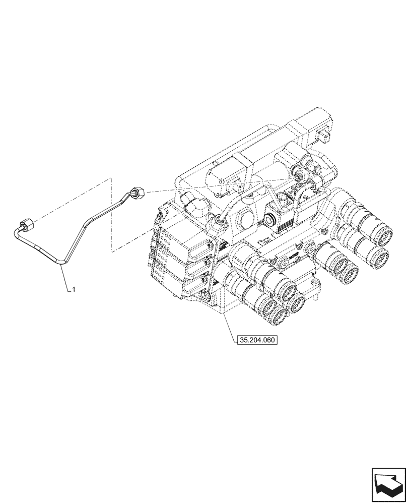 Схема запчастей Case IH FARMALL 100CL - (35.204.920) - VAR - 759021 - 3 REMOTE CONTROL VALVES, LOAD SENSING CLOSED CENTR CAB (35) - HYDRAULIC SYSTEMS