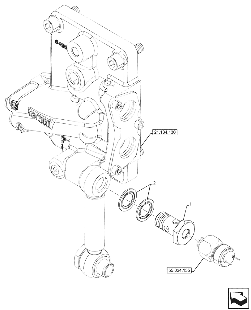 Схема запчастей Case IH FARMALL 100CL - (21.134.140) - TRANSMISSION LUBRICATION LINE (21) - TRANSMISSION