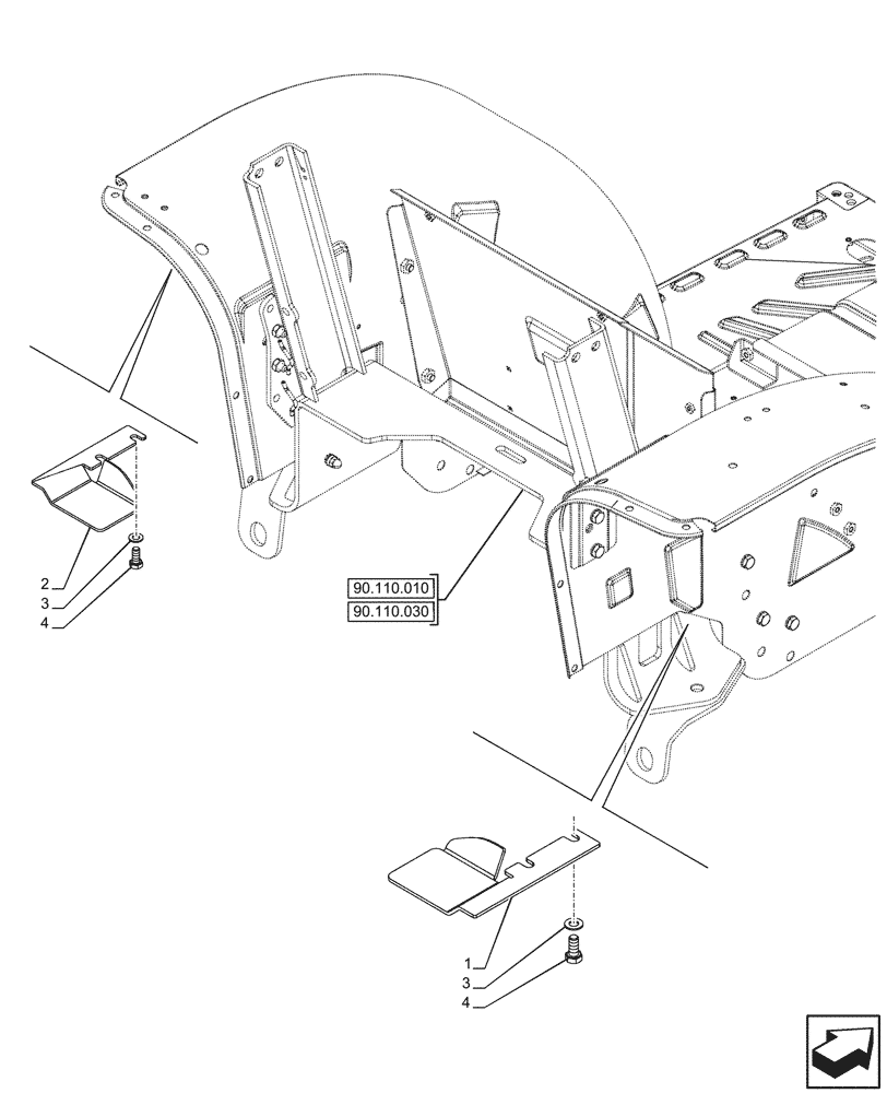 Схема запчастей Case IH FARMALL 80CL - (55.404.250) - HARNESS, GUARD (55) - ELECTRICAL SYSTEMS