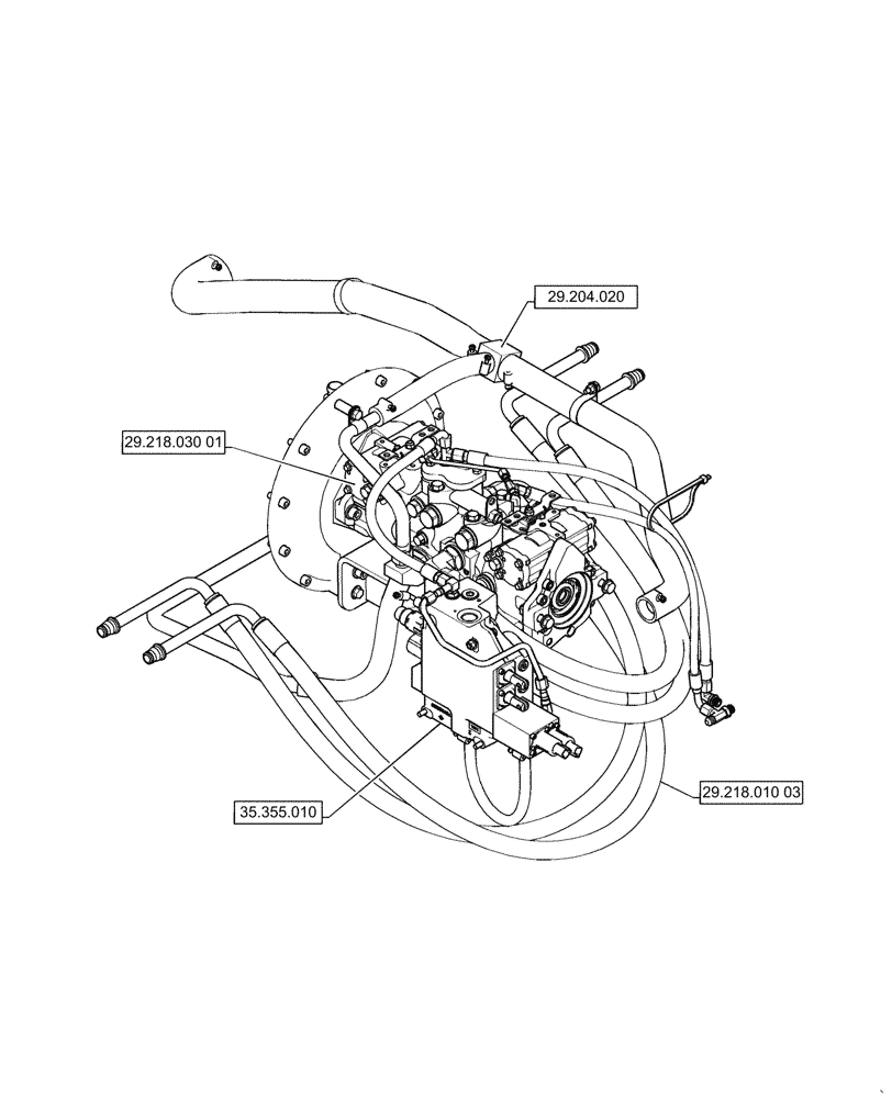 Схема запчастей Case IH TR340 - (29.204.010) - MECHANICAL PUMP & HAND CONTROL (29) - HYDROSTATIC DRIVE