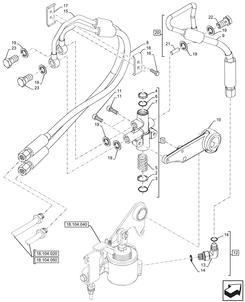 Схема запчастей Case IH FARMALL 80CL - (18.104.030) - VAR - 743522, 759018, 759019 - PTO CLUTCH, CONTROL, VALVE (18) - CLUTCH