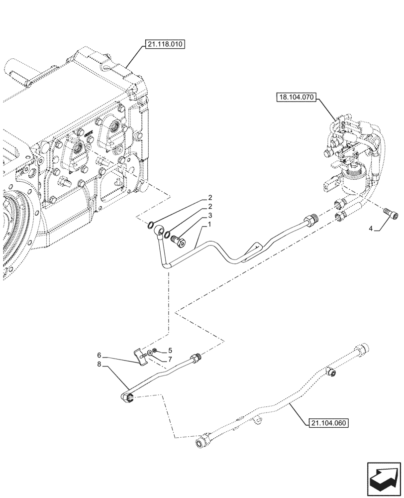 Схема запчастей Case IH FARMALL 100CL - (18.104.060) - VAR - 759018 - PTO CLUTCH, CONTROL, LINES (18) - CLUTCH