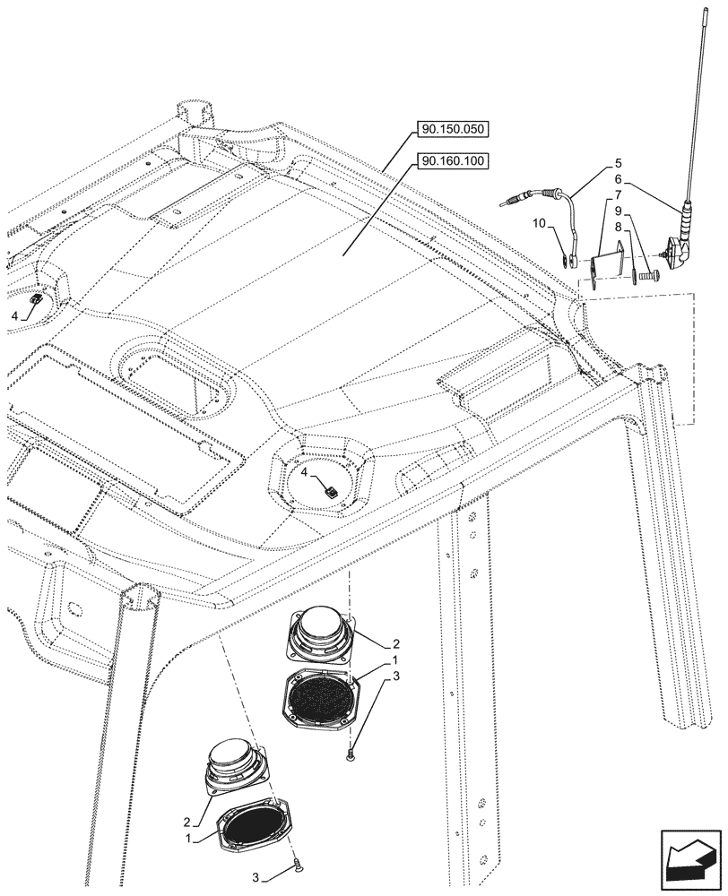 Схема запчастей Case IH FARMALL 80CL - (55.512.010) - VAR - 759031, 759033 - RADIO, PREDISPOSITION, CAB (55) - ELECTRICAL SYSTEMS