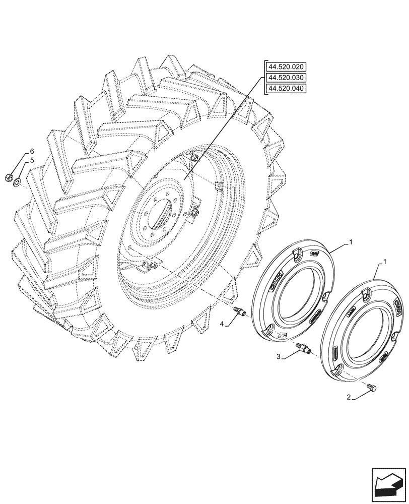 Схема запчастей Case IH FARMALL 90CL - (39.140.060) - VAR - 744134 - REAR, BALLAST (200 KG) (39) - FRAMES AND BALLASTING