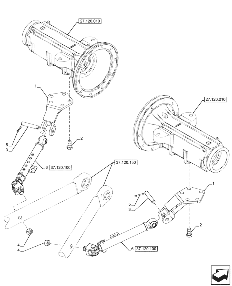 Схема запчастей Case IH FARMALL 90CL - (37.120.090) - VAR - 758894 - REAR, 3 POINT HITCH, STABILIZER BAR, MECHANICAL (37) - HITCHES, DRAWBARS & IMPLEMENT COUPLINGS