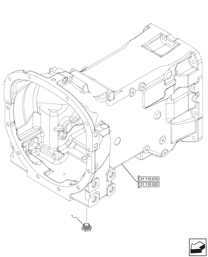 Схема запчастей Case IH FARMALL 100CL - (21.110.030) - VAR - 332328 - CLUTCH, HOUSING, PLUG (21) - TRANSMISSION