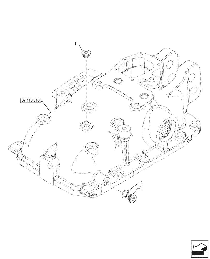 Схема запчастей Case IH FARMALL 90CL - (37.110.090) - VAR - 743516, 743517, 743572 - REAR, HYDRAULIC LIFT, HOUSING, PLUG (37) - HITCHES, DRAWBARS & IMPLEMENT COUPLINGS