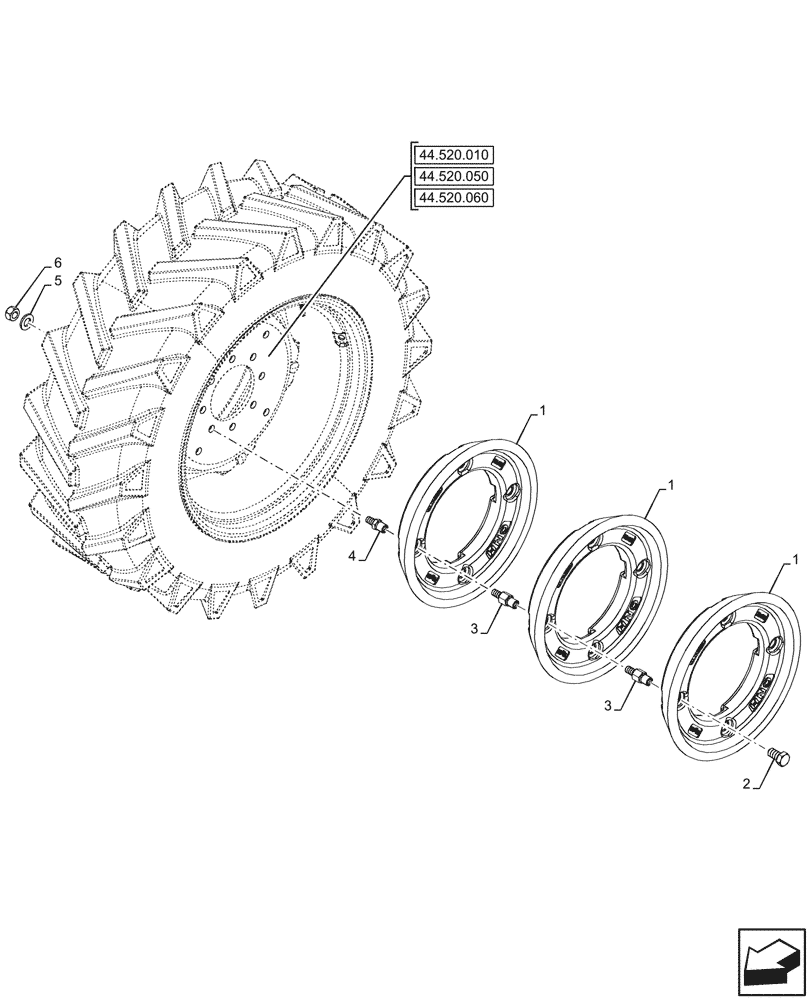 Схема запчастей Case IH FARMALL 100CL - (39.140.070) - VAR - 744134 - REAR, BALLAST (192 KG) (39) - FRAMES AND BALLASTING