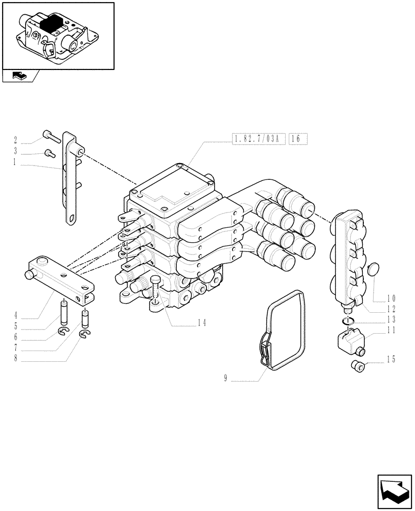 Схема запчастей Case IH PUMA 140 - (1.82.7/03) - 3 REMOTES (1NC+2CONFIG) FOR CCLS PUMP FOR EDC AND RELEVANT PARTS (VAR.333844) (07) - HYDRAULIC SYSTEM