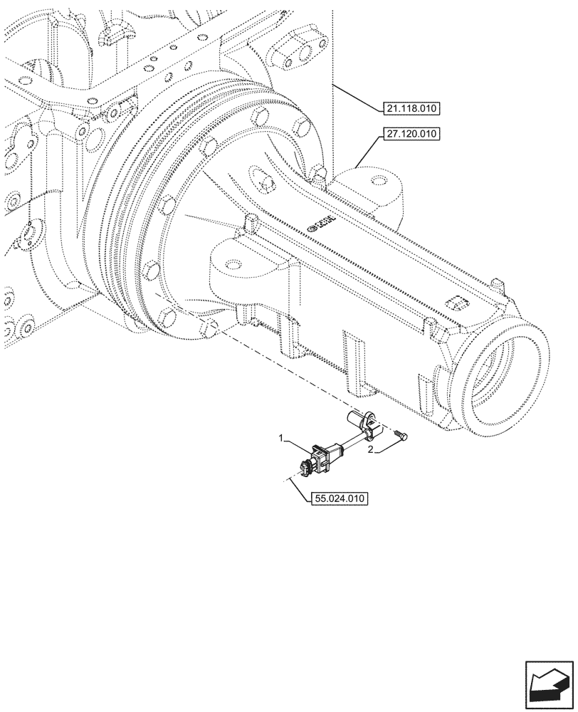 Схема запчастей Case IH FARMALL 110CL - (55.048.030) - REAR PTO, SPEED SENSOR, RIGHT SIDE (55) - ELECTRICAL SYSTEMS