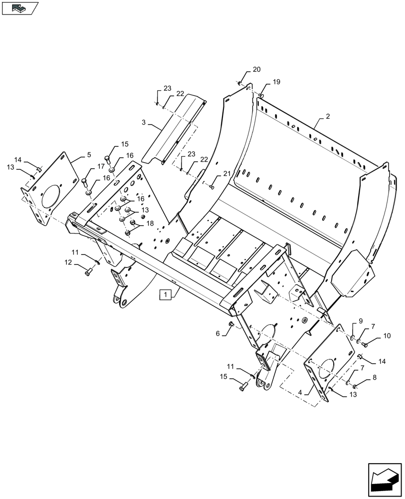 Схема запчастей Case IH LB334R - (60.280.046) - FEED CHAMBER, FRAME - D175 (60) - PRODUCT FEEDING