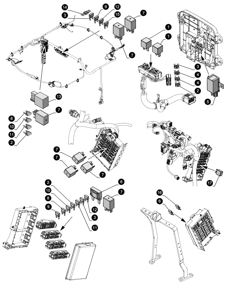 Схема запчастей Case IH FARMALL 110CL - (05.100.043) - MAINTENANCE PARTS - FUSES (05) - SERVICE & MAINTENANCE