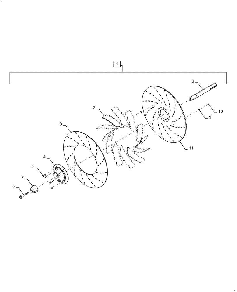 Схема запчастей Case IH ADX2230 - (L.10.D[10]) - FAN IMPELLER L - Field Processing